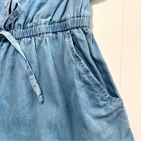 Sincerely Jules Light Blue Jumpsuit Size Small Cotton Chambray Denim Summer - Picture 8 of 16